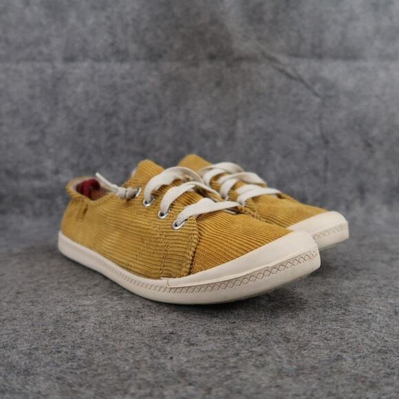 Time and Tru Shoes - Time and Tru Shoes Women 6.5 Sneaker Casual Fashion Slip On Corduroy Yellow Flat